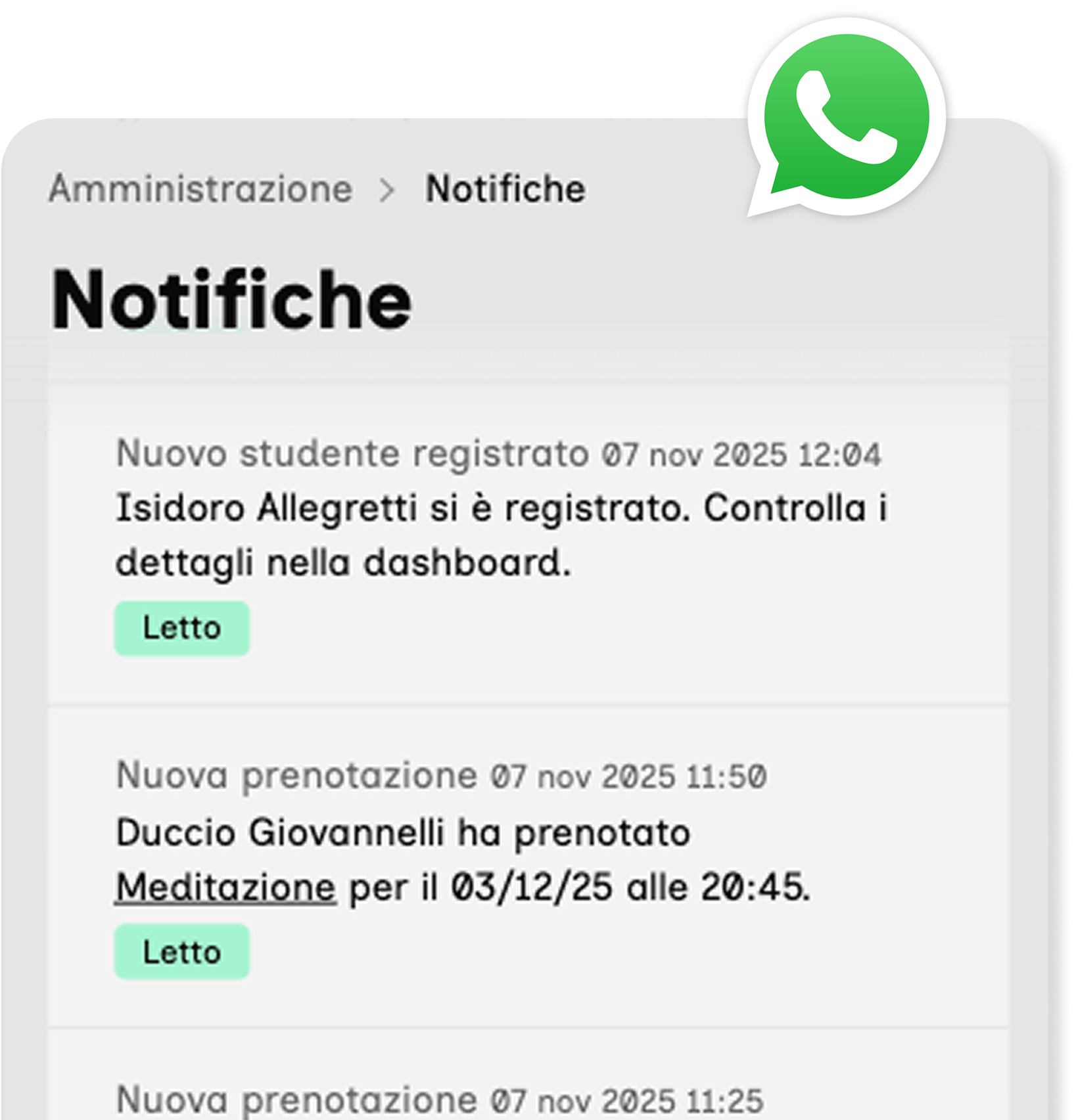 Screenshot notifiche EasyYogi