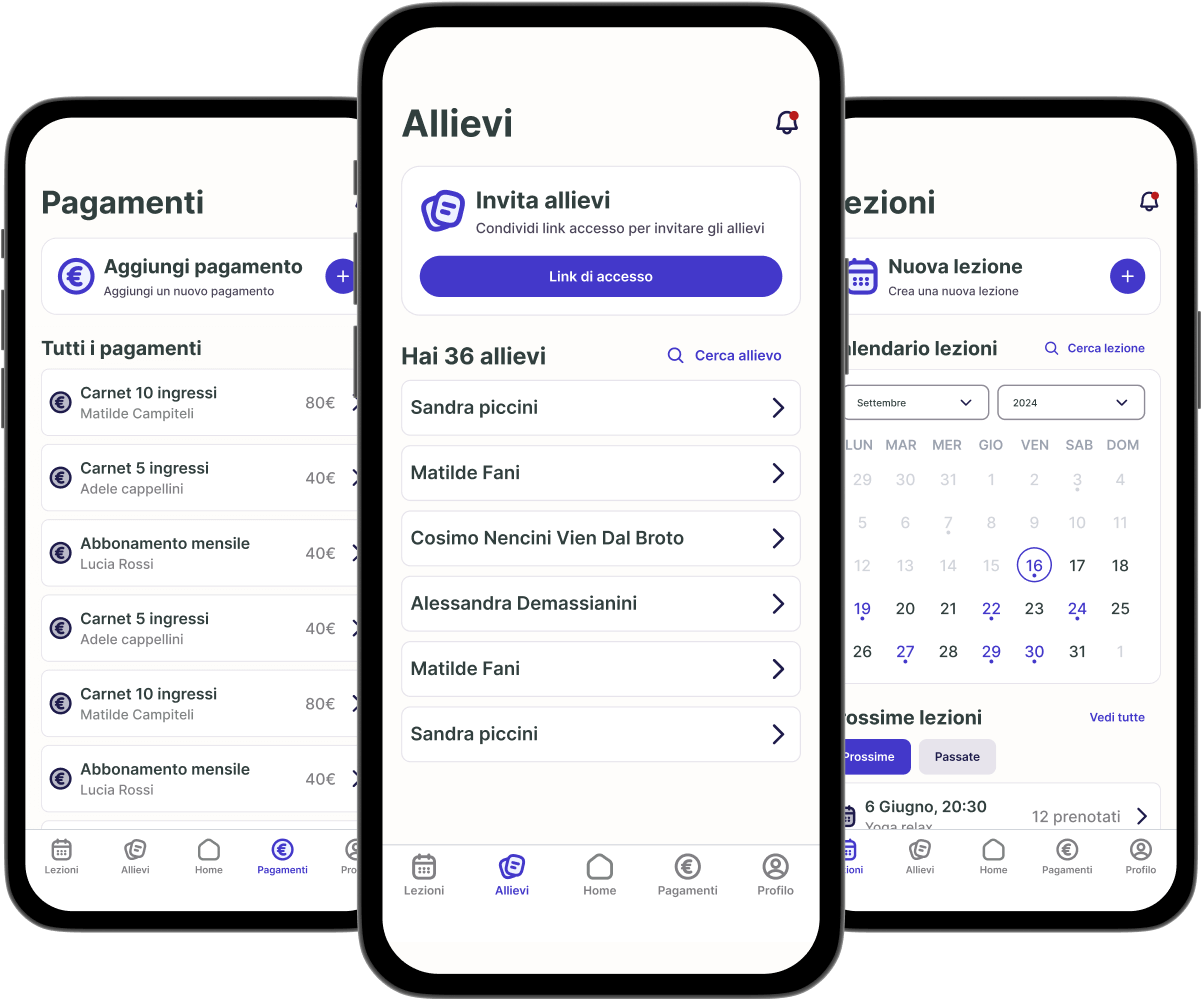 Schermate app EasyYogi